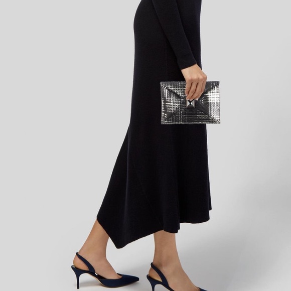 KARA ROSS Embossed Leather Clutch - Picture 4 of 5